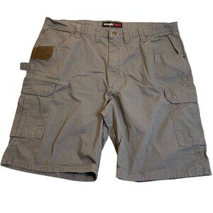 Wrangler Riggs Mens Cargo Shorts Size 44 Gray 100% Cotton Durable Utility Style